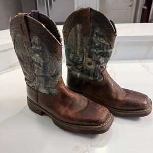 Durango Rebel Mens Western Boots Brown Leather Camo DB4170 Square Toe 10.5 D
